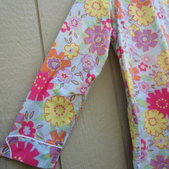 Victoria's Secret Pajama top womens L Floral Flower Pockets Cotton Soft Comfy - Picture 5 of 14